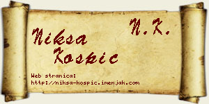 Nikša Košpić vizit kartica